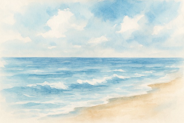 watercolor-beach-sea-horizon